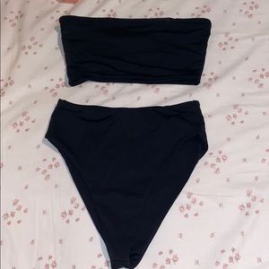 Black Strapless 2 pc bikini
